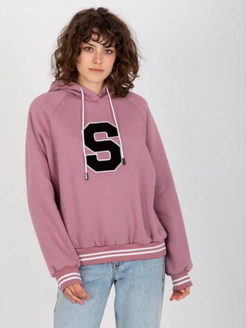 TMAVĚ RŮŽOVÁ MIKINA S PÍSMENEM 