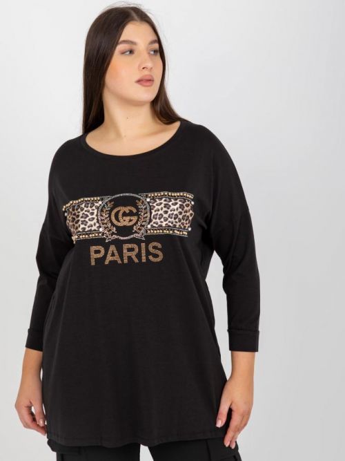 Černé tričko s potiskem PARIS VI-BZ-2901.49P-black Velikost: ONE SIZE