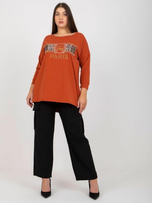 Tmavě oranžové tričko s potiskem PARIS VI-BZ-2901.49P-dark orange Velikost: ONE SIZE