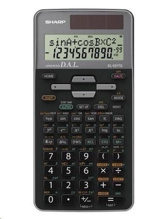 SHARP kalkulačka - EL531TGGY - šedá - box - Solární + baterie, SH-EL531TGGY