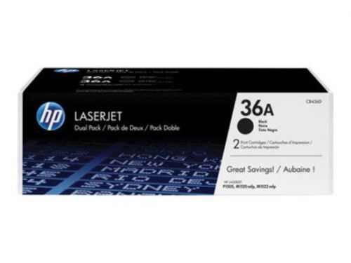 HP černý toner pro LJ P1505, aQ 2000 str. CB436AD 2pack originál, CB436AD