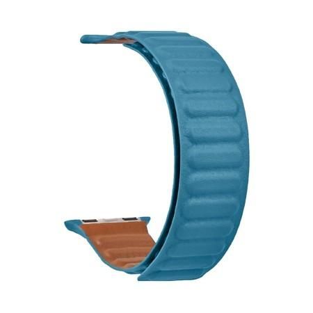 Tactical 741 Loop Kožený Řemínek pro iWatch 1/2/3/4/5/6/SE 42/44mm Sea Blue