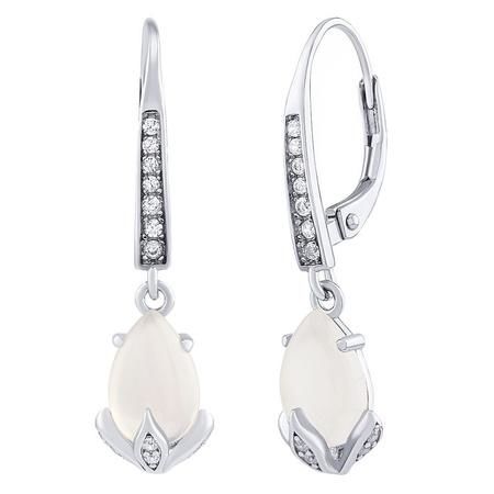 Stříbrné náušnice CLARISSA s Měsíčním kamenem (máme i přívešek) NEW