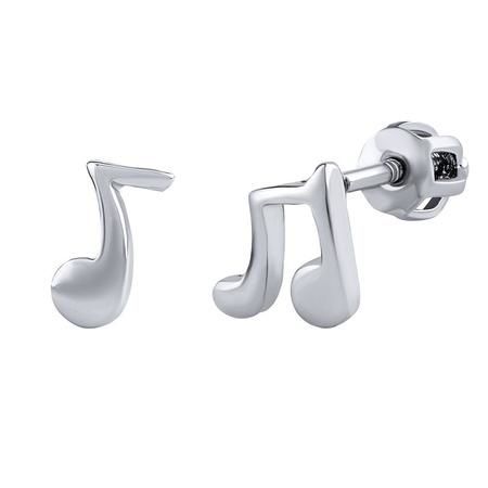 Stříbrné náušnice (pecky) Noty NEW