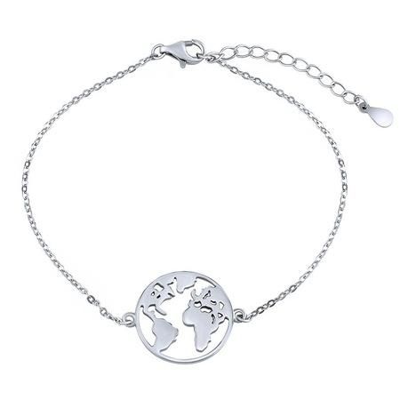 Stříbrný náramek Globus - 17+3 cm