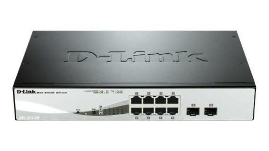 D-Link DGS-1210-08P Smart PoE switch, 8x GbE PoE+, 2x SFP, PoE 65W, fanless, DGS-1210-08P/E