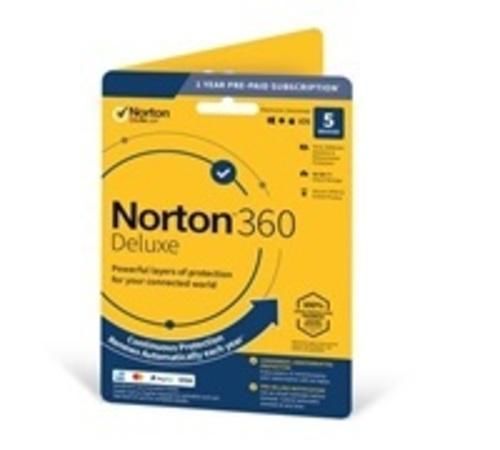 NORTON 360 DELUXE 50GB +VPN 1 uživatel pro 5 zařízení na 1 rok - ESD, 21405762