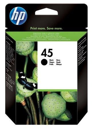 HP 45 Black Ink Cart, 42 ml, 51645AE (930 pages), 51645AE