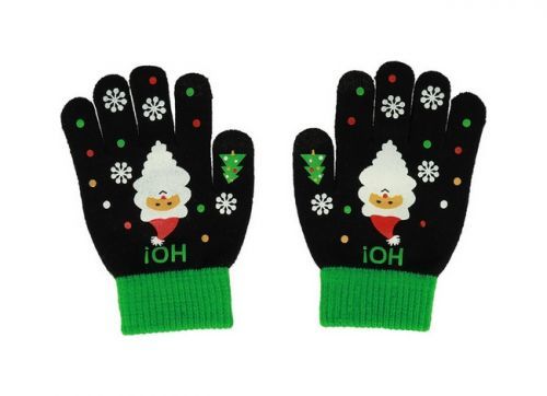 Dětské rukavice TopQ na mobilní telefon Santa Claus černé 86630