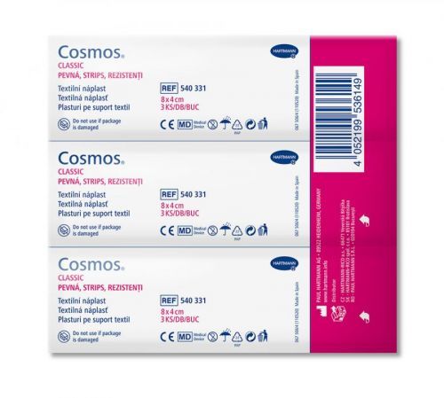 HARTMANN COSMOS náplasti Pevná strips 80x40mm/ 3 ks