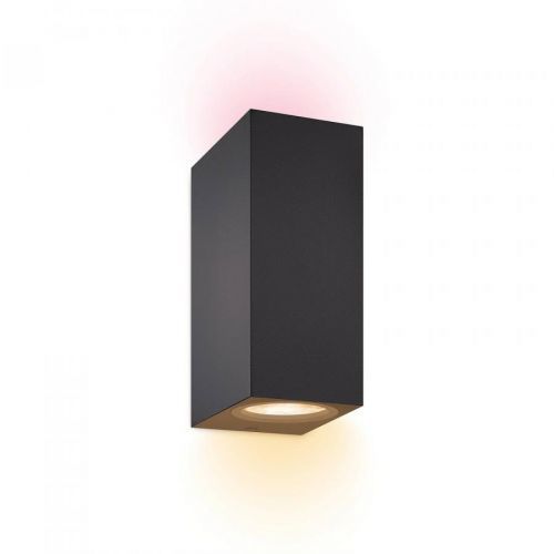 WiZ LED nástěnné světlo Up&Down, černá, Obývací pokoj / jídelna, plast, GU10, 5W, L: 6.8 cm, K: 15cm