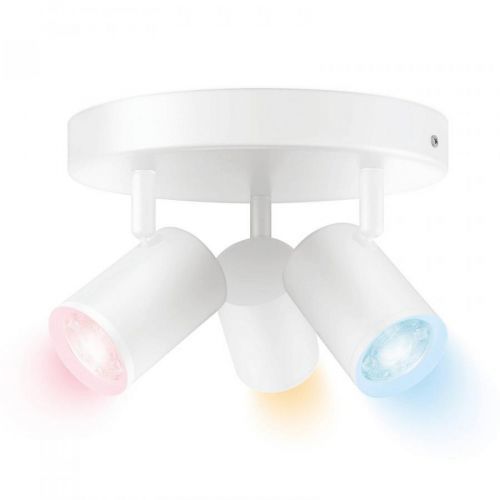 WiZ LED stropní bodovka Imageo 3zdroje kulatá bílá, Chodba, plast, GU10, 5W, K: 21cm