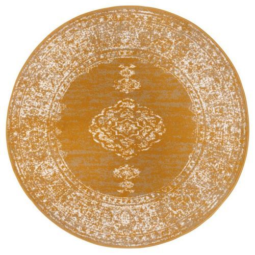Hanse Home Collection koberce Kusový koberec Gloria 105518 Mustard kruh - 160x160 (průměr) kruh cm Žlutá