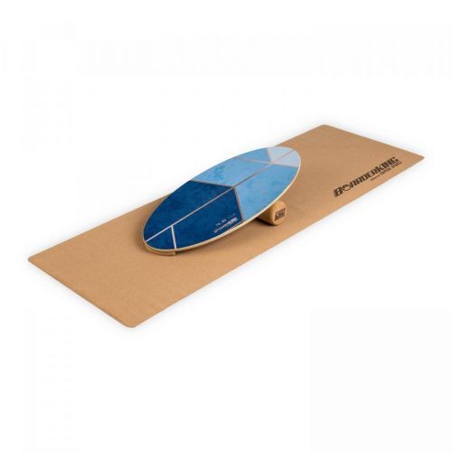 BoarderKING Indoorboard Allrounder, balanční deska, podložka, válec, dřevo/korek