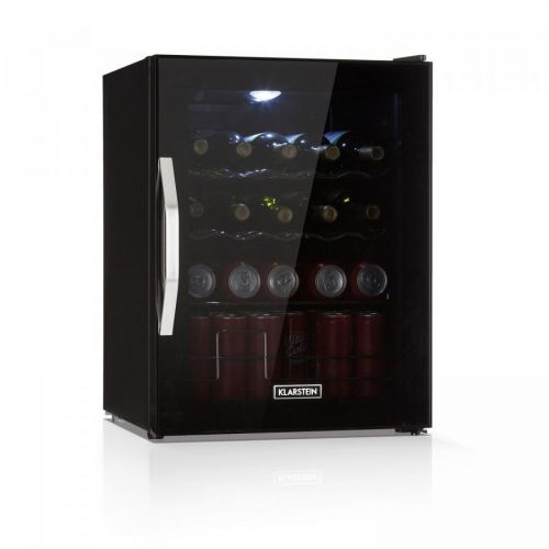 Klarstein Beersafe XL Onyx, lednice na nápoje, E, LED, kovové mřížky, skleněné dveře, černá barva