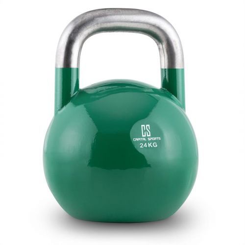 Capital Sports Compket 24, 24 kg zelená činka kettlebell, kulové závaží