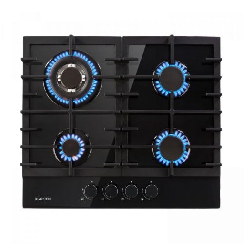 Klarstein Ignito 4, plynová varná deska, 4 hořáky, hořáky Sabaf, sklokeramika, černá