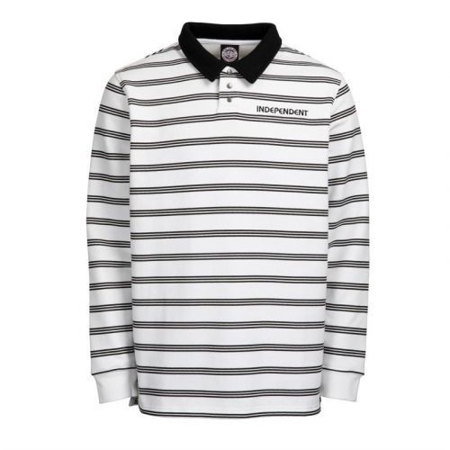 mikina INDEPENDENT - Bauhaus Stripe Polo Crew White Stripe (WHITE STRIPE)