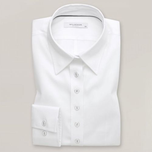 Dámská klasická košile bílé barvy s hladkým vzorem 14818