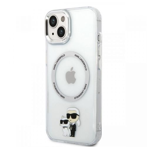 Karl Lagerfeld MagSafe Kompatibilní Kryt IML Karl and Choupette NFT pro iPhone 14 Transparent