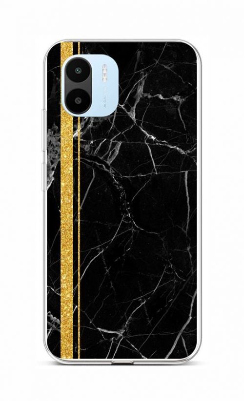 Kryt STYLE TopQ Xiaomi Redmi A1 Mramor černo-zlatý 86208