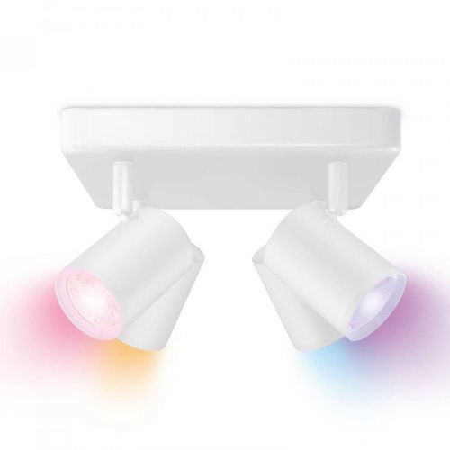 WiZ LED stropní bodovka Imageo, 4 zdroje bílá, Chodba, plast, GU10, 5W, P: 22 cm, L: 22 cm