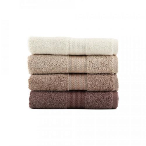 Sada 4 hnědých bavlněných ručníků Foutastic Home, 50 x 90 cm