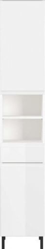 Bílá vysoká koupelnová skříňka 34x190 cm Salinas - Germania