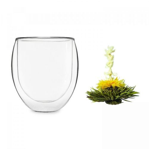 Feelino Ice, skleněná nádoba, 2x320 ml, s čajovými květy