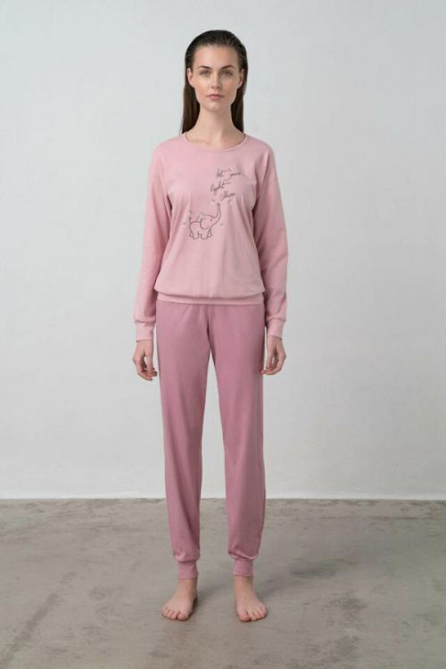 Dámské pyžamo 15973 - Vamp - S - staro-růžová