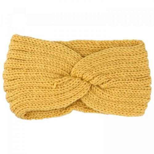 Pohodlná pletená čelenka Elefo, žlutá