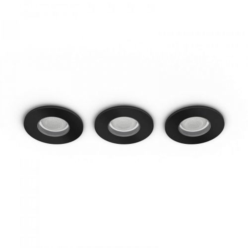 Philips Hue Xamento Spot White&Color, 3ks, černá, Koupelna, kov, plast, GU10, 5.7W, K: 9.2cm