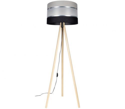 Stojací lampa CORAL 1xE27/60W/230V hnědá/černá/šedá/chrom