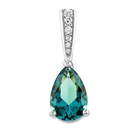 Stříbrný přívěsek Ella se syntetickým paraibem a Brilliance Zirconia