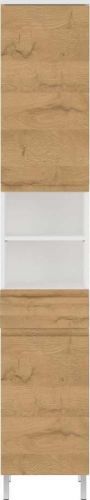 Bílá vysoká koupelnová skříňka v dekoru dubu 34x190 cm Torrance - Germania