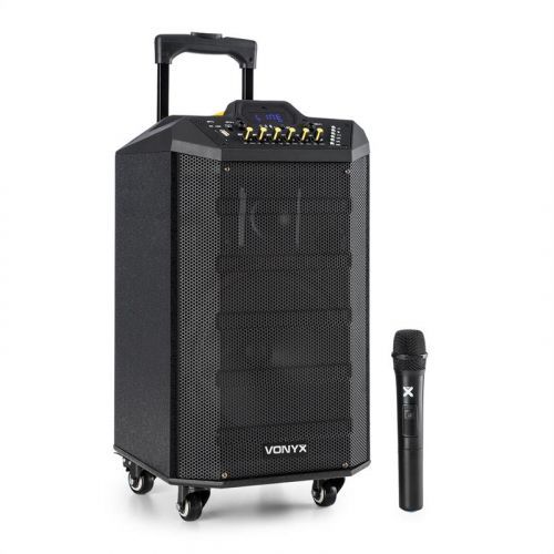 Vonyx VPS10, audio PA systém, 250 W, USB/SD port, bluetooth, 12 V / 4,5 Ah, baterie