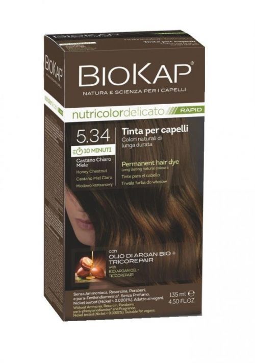 BIOKAP Nutricolor Delicato Rapid 5.34 Medově kaštanová barva na vlasy 135 ml