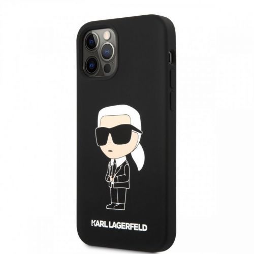 Karl Lagerfeld Liquid Silicone Ikonik NFT Zadní Kryt pro iPhone 12/12 Pro Black