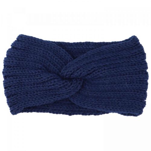 Pohodlná pletená čelenka Elefo, tmavě modrá