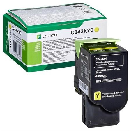 Lexmark vratný toner C2425 C2535 MC2425 MC2535 MC2640 C242XY0 originál žlutá 3500 Seiten