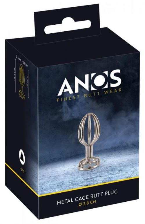ANOS Metal - metal cage anal dildo (silver)