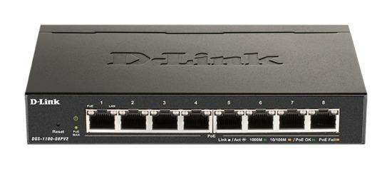 D-Link DGS-1100-08PV2 8-Port PoE Gigabit Smart Managed Switch- 8-Port 1000BaseTX Auto-Negotiating 10/100/1000Mbps Switch, DGS-1100-08PV2/E