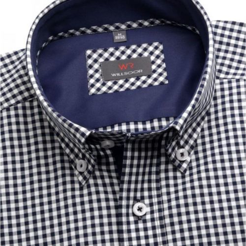 Pánská košile Slim Fit (výška 176-182) 5748 s modro-bílou kostkou