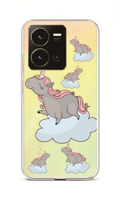 Kryt TopQ Vivo Y35 Grey Unicorns 86031