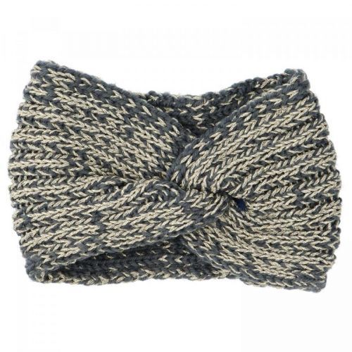 Pohodlná pletená čelenka Aida se zlatou přízí, tmavě šedá