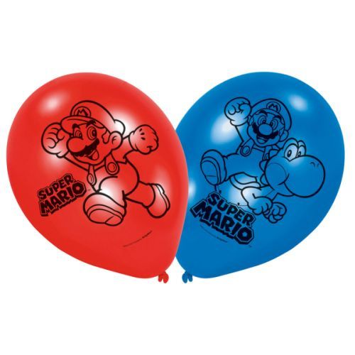 Balónky latexové Super Mario 22,8 cm 6 ks