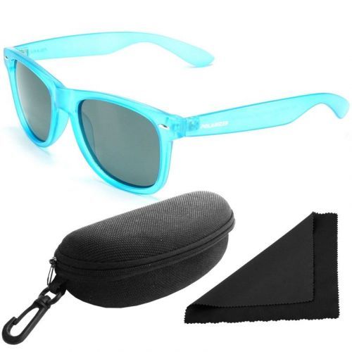 Brýle sluneční Polarized 257 - obroučky tyrkysové / skla tmavá / polarizační skla / pouzdro a utěrka