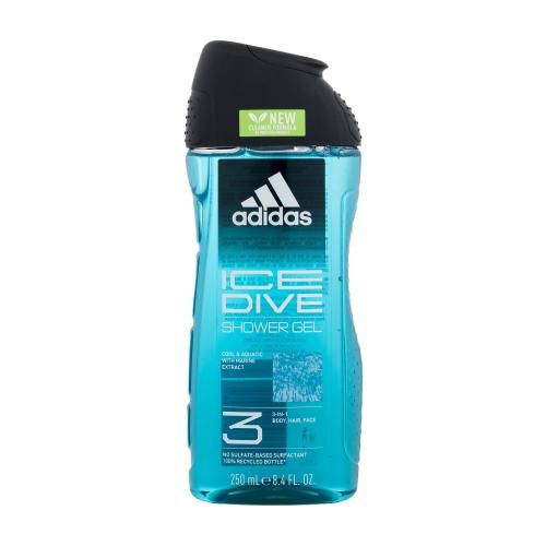 Adidas Ice Dive Shower Gel 3-In-1 250 ml osvěžující sprchový gel pro muže