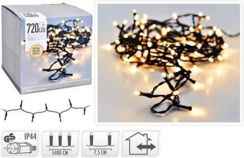 Vánoční světelný řetěz teplá bílá 720 LED / 54 m