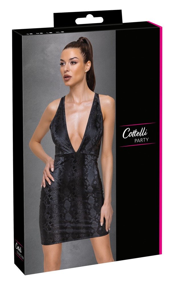 Cottelli Party - snakeskin print dress (black)